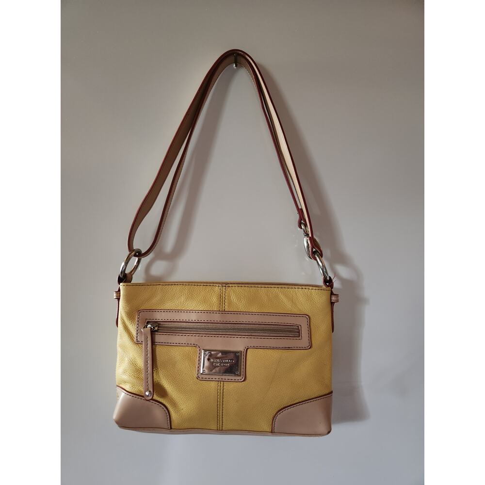 Tignannello yellow Leather Pebbled handbag